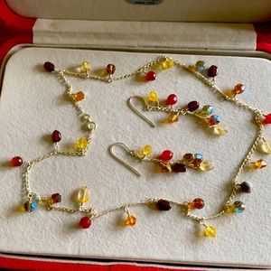 Necklace and earring set Swarovski crystals